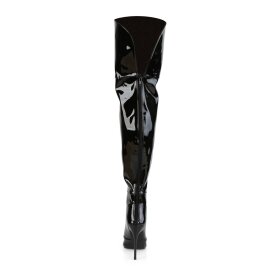 Pleaser COURTLY-3012 Bota Alta Charol Negro EU-44 / US-14