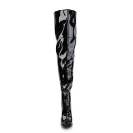 Pleaser COURTLY-3012 Bota Alta Charol Negro EU-36 / US-6