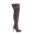 Pleaser COURTLY-3015 Bota Alta Purpurina Negro EU-38 / US-8