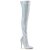 Pleaser COURTLY-3015 Bota Alta Purpurina Blanco EU-37 / US-7