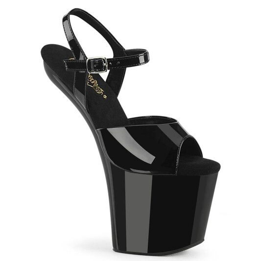 Pleaser CRAZE-809 Sandalia de Tacón Plataforma Charol Negro EU-40 / US-10