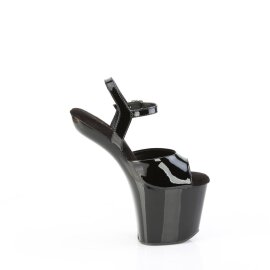 Pleaser CRAZE-809 Sandalia de Tacón Plataforma Charol Negro EU-36 / US-6