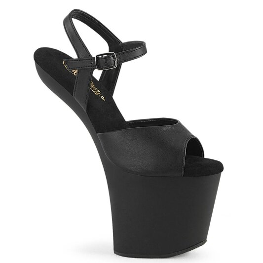 Pleaser CRAZE-809 Sandalia de Tacón Plataforma Cuero Sintético Negro EU-37 / US-7