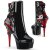 Pleaser DELIGHT-1012 Botín Plataforma Charol Negro EU-38 / US-8