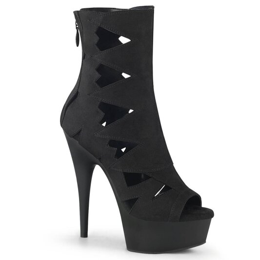 Pleaser DELIGHT-1014 Botín Plataforma Ante Sintético Negro EU-36 / US-6