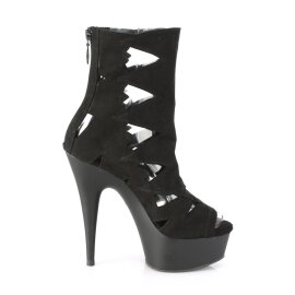 Pleaser DELIGHT-1014 Botín Plataforma Ante Sintético Negro EU-37 / US-7