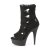 Pleaser DELIGHT-1014 Botín Plataforma Ante Sintético Negro EU-37 / US-7