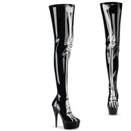Pleaser DELIGHT-3000BONE Bota Alta Plataforma Charol Negro EU-36 / US-6