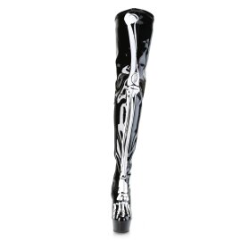 Pleaser DELIGHT-3000BONE Bota Alta Plataforma Charol Negro EU-36 / US-6