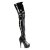 Pleaser DELIGHT-3000BONE Bota Alta Plataforma Charol Negro EU-36 / US-6