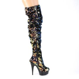 Pleaser DELIGHT-3004 Bota Alta Plataforma Metalizado Azul EU-35 / US-5