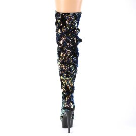 Pleaser DELIGHT-3004 Bota Alta Plataforma Metalizado Azul EU-36 / US-6
