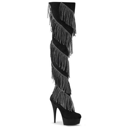 Pleaser DELIGHT-3065 Bota Alta Plataforma Negro EU-37 / US-7