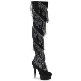 Pleaser DELIGHT-3065 Bota Alta Plataforma Negro EU-37 / US-7