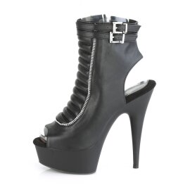 Pleaser DELIGHT-600-18 Botín Plataforma Cuero Sintético Negro EU-37 / US-7