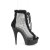 Pleaser DELIGHT-600-33RM Botín Plataforma Ante Sintético Metalizado Negro EU-40 / US-10