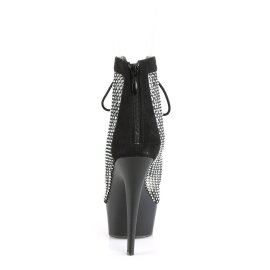 Pleaser DELIGHT-600-33RM Botín Plataforma Ante Sintético Metalizado Negro EU-38 / US-8