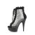 Pleaser DELIGHT-600-33RM Botín Plataforma Ante Sintético Metalizado Negro EU-38 / US-8