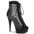 Pleaser DELIGHT-600-33RM Botín Plataforma Ante Sintético Metalizado Negro EU-39 / US-9