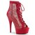 Pleaser DELIGHT-600-33RM Botín Plataforma Ante Sintético Metalizado Rojo EU-41 / US-11