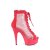 Pleaser DELIGHT-600-33RM Botín Plataforma Ante Sintético Metalizado Rojo EU-39 / US-9