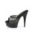 Pleaser DELIGHT-601-6RM Zapato Abierto Plataforma Ante Sintético Metalizado Negro EU-35 / US-5
