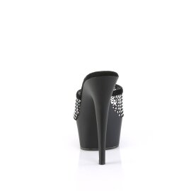Pleaser DELIGHT-601-6RM Zapato Abierto Plataforma Ante Sintético Metalizado Negro EU-36 / US-6
