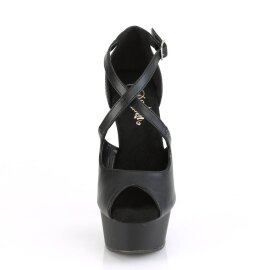 Pleaser DELIGHT-621 Sandalia de Tacón Plataforma Cuero Sintético Negro EU-35 / US-5
