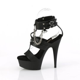 Pleaser DELIGHT-661 Sandalia de Tacón Plataforma Cuero Sintético Negro EU-35 / US-5