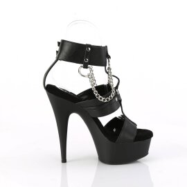 Pleaser DELIGHT-661 Sandalia de Tacón Plataforma Cuero Sintético Negro EU-36 / US-6