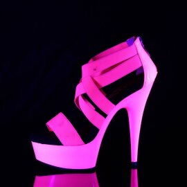 Pleaser DELIGHT-669UV Sandalia de Tacón Plataforma Rosa Claro Neón EU-36 / US-6
