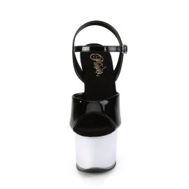 Pleaser DISCOLITE-709 Sandalia de Tacón Plataform Charol Negro Multicolor EU-39 / US-9