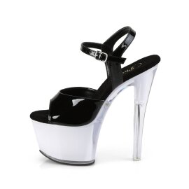 Pleaser DISCOLITE-709 Sandalia de Tacón Plataform Charol Negro Multicolor EU-39 / US-9