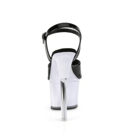 Pleaser DISCOLITE-709 Sandalia de Tacón Plataform Charol Negro Multicolor EU-39 / US-9
