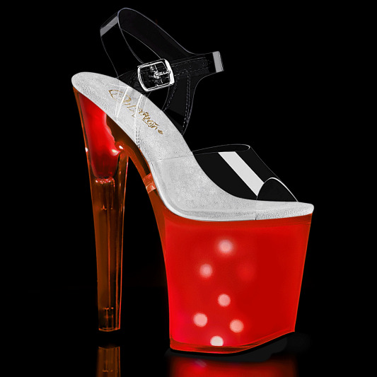 Pleaser DISCOLITE-808 Sandalia de Tacón Plataform Transparente Multicolor EU-35 / US-5