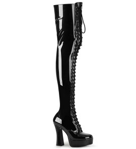 Pleaser ELECTRA-3023 Bota Alta Charol Negro EU-42 / US-12