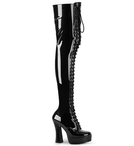 Pleaser ELECTRA-3023 Bota Alta Charol Negro EU-39 / US-9