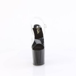 Pleaser ENCHANT-708 Sandalia de Tacón Plataforma Negro Transparente EU-37 / US-7