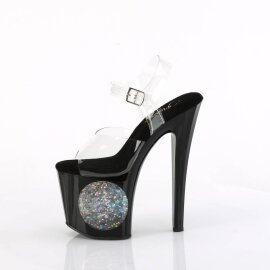 Pleaser ENCHANT-708LT-CIRCLE Sandalia de Tacón Plataforma Negro Transparente EU-38 / US-8