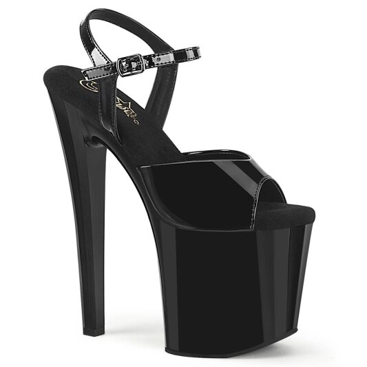 Pleaser ENCHANT-709 Sandalia de Tacón Plataforma Charol Negro EU-35 / US-5