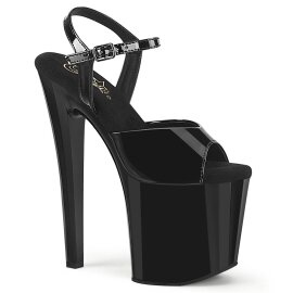 Pleaser ENCHANT-709 Sandalia de Tacón Plataforma Charol Negro EU-35 / US-5