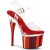 Pleaser ESTEEM-708 Sandalia de Tacón Plataforma Metalizado Rojo EU-35 / US-5