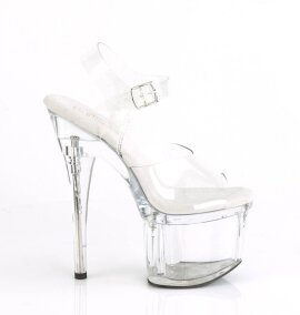 Pleaser ESTEEM-708 Sandalia de Tacón Plataforma Transparente EU-35 / US-5
