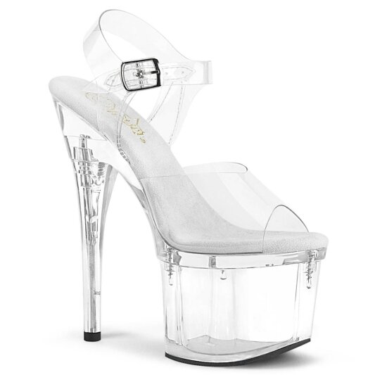 Pleaser ESTEEM-708 Sandalia de Tacón Plataforma Transparente EU-37 / US-7