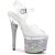 Pleaser ESTEEM-708DM Sandalia de Tacón Plataforma Metalizado Plata Transparente EU-39 / US-9