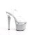 Pleaser ESTEEM-708DM Sandalia de Tacón Plataforma Metalizado Plata Transparente EU-39 / US-9