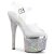 Pleaser ESTEEM-708DM Sandalia de Tacón Plataforma Metalizado Plata Transparente EU-40 / US-10