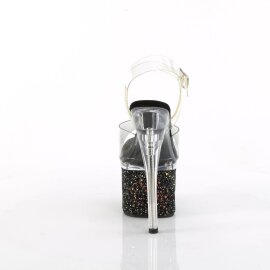 Pleaser ESTEEM-708LG Sandalia de Tacón Plataforma Purpurina Transparente Multicolor EU-38 / US-8