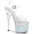 Pleaser ESTEEM-708LG Sandalia de Tacón Plataforma Purpurina Blanco Transparente EU-37 / US-7