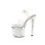 Pleaser ESTEEM-708LG Sandalia de Tacón Plataforma Purpurina Blanco Transparente EU-37 / US-7